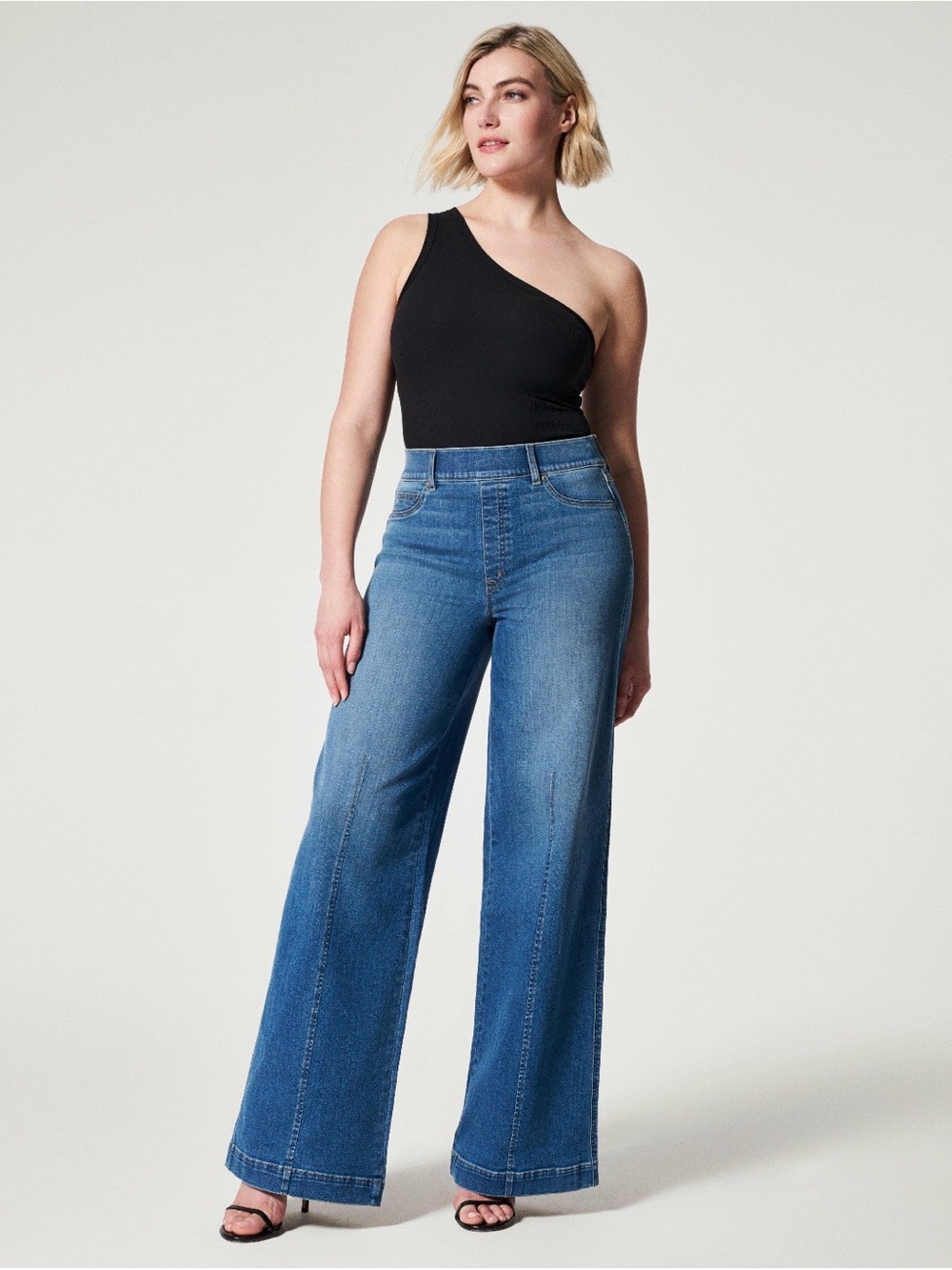 SPANX Seamed Front Wide Leg Jeans Vintage Indigo